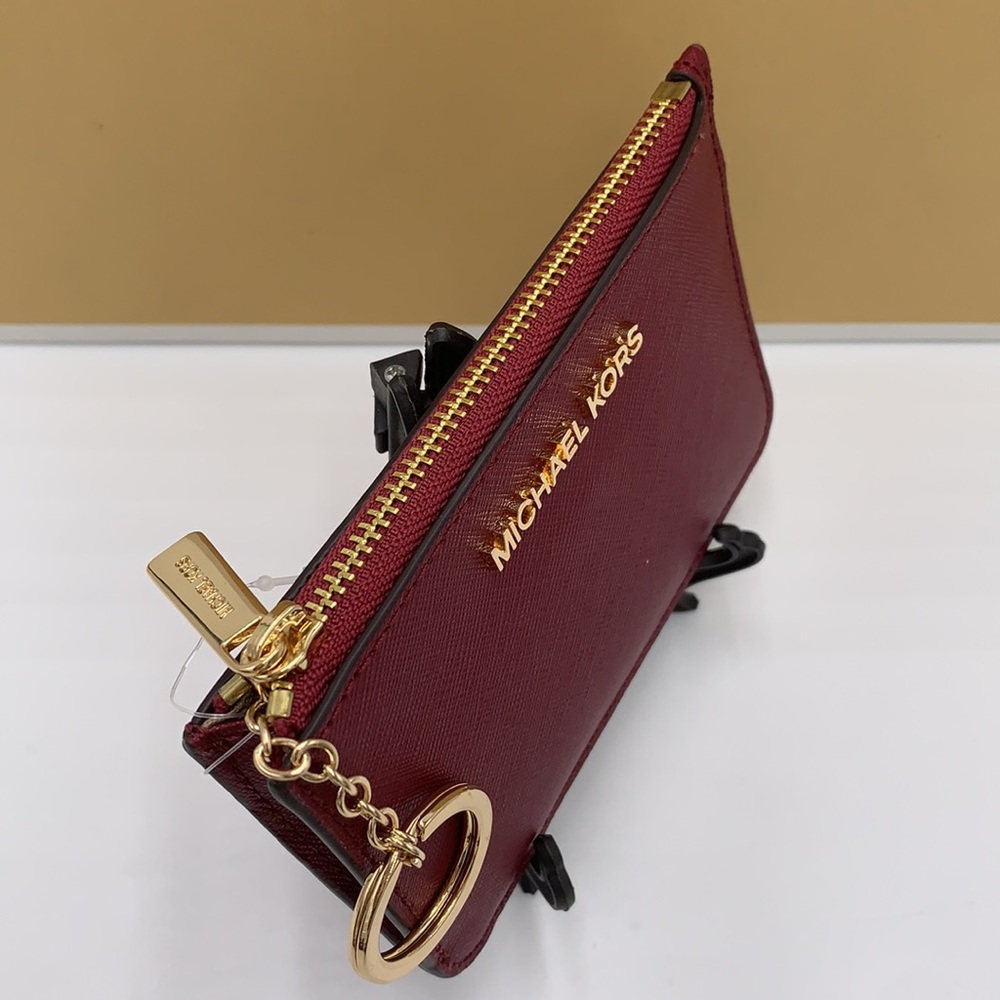 MICHAEL KORS SMALL TOP ZIP COINPOUCH WITH ID CARD MULBERRY COLOR - Picture 4 of 12